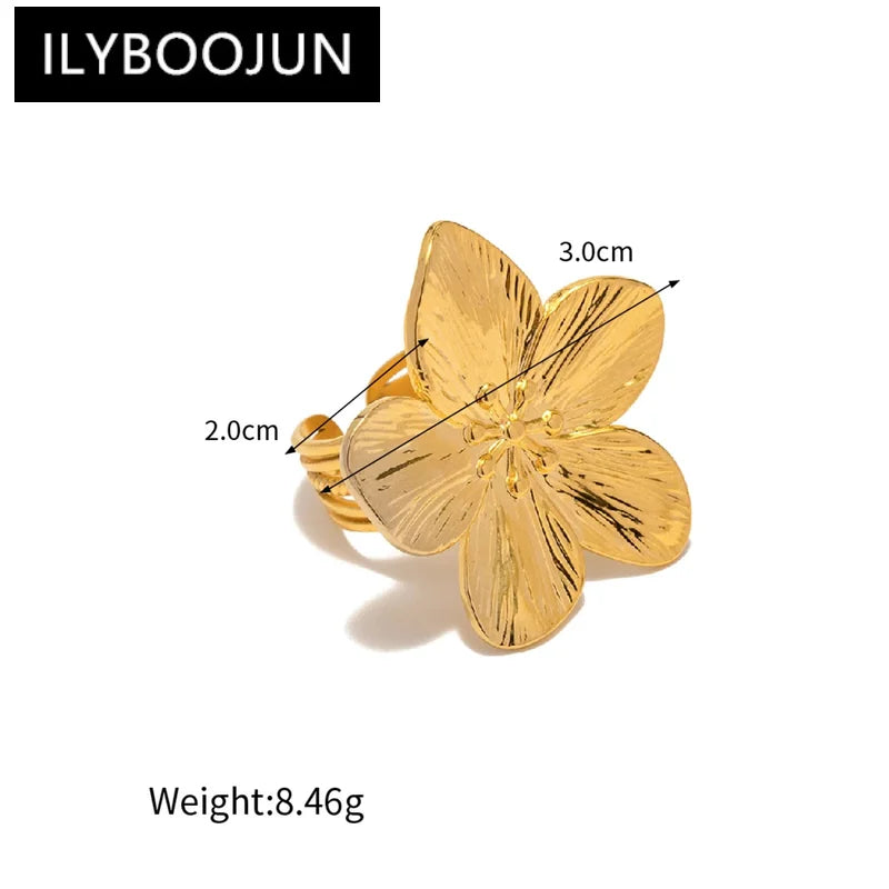Boucles d'oreilles à tige fleur en acier inoxydable