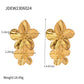 Boucles d'oreilles à tige fleur en acier inoxydable
