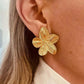 Boucles d'oreilles à tige fleur en acier inoxydable