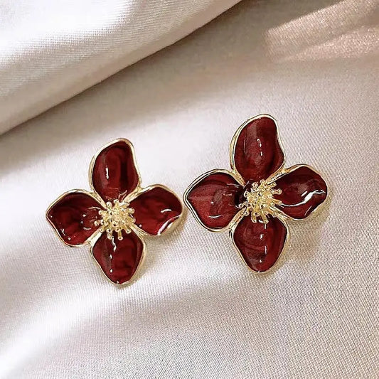 boucles d'oreilles en forme de fleur