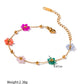 Collier avec pendentif fleur en cristal coloré
