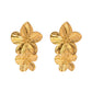 Boucles d'oreilles à tige fleur en acier inoxydable