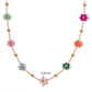 Collier avec pendentif fleur en cristal coloré