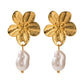 Boucles d'oreilles à tige fleur en acier inoxydable