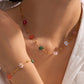 Collier avec pendentif fleur en cristal coloré
