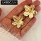 Boucles d'oreilles à tige fleur en acier inoxydable