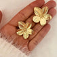 Boucles d'oreilles à tige fleur en acier inoxydable